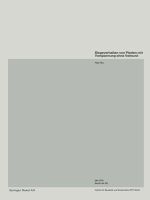 cover image of Biegeverhalten von Platten mit Vorspannung ohne Verbund